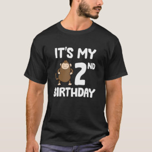 Camiseta É o meu segundo aniversário de macaco-macaco-segun