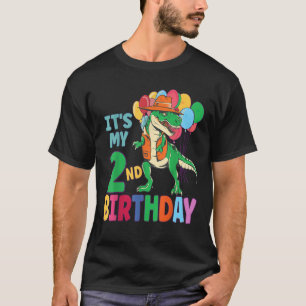 Camiseta É o meu segundo aniversário Dinossauro Meninas Cri