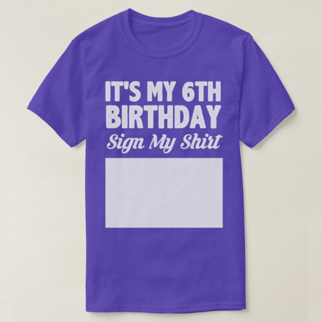 Camiseta É o meu sinal de 6 de aniversário (Frente do Design)
