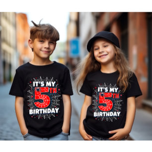 Camiseta É o meu tema de aniversário de aranha 5