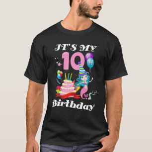 Camiseta É o meu terceiro aniversário de 10 anos Meninas 