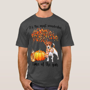 Camiseta É o momento mais maravilhoso do outono Jack Russel