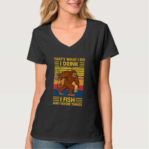 Camiseta É o que eu faço, bebo cerveja divertida, pesco e s