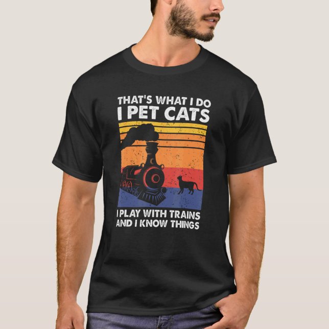 Camiseta É o que eu faço Eu Cuido de Gatos Eu Brinco Com Tr (Frente)