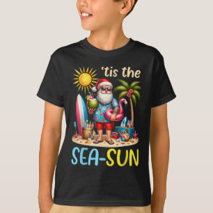 Camiseta É o Sol do Mar Havaiano Papai Noel Natal Em