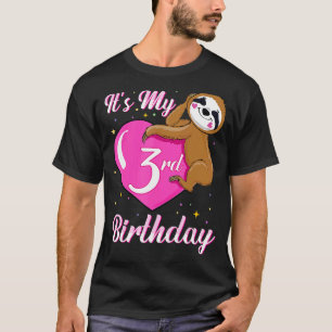 Camiseta É O Tema Da Minha aniversário de 3 anos Rosa Sorri
