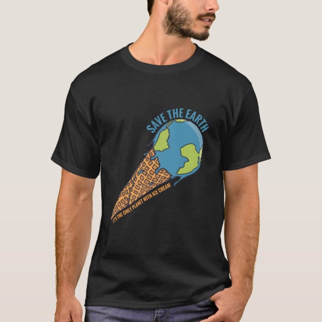 Camiseta É O Único Planeta Com Sorvete Eh (Frente)