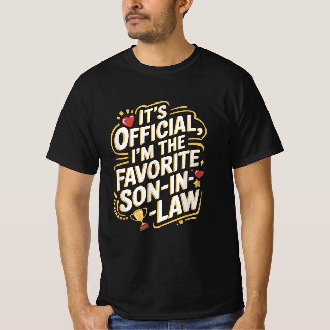 Camiseta É oficial, sou o genro favorito (Frente)