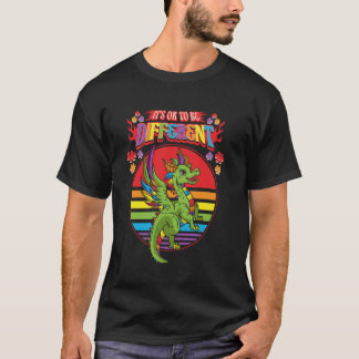 Camiseta É OK Ser Diferente Amantes de Dragão Conscientes d