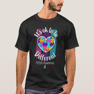 Camiseta É Ok Ser Diferente Autismo Conscientização Coração