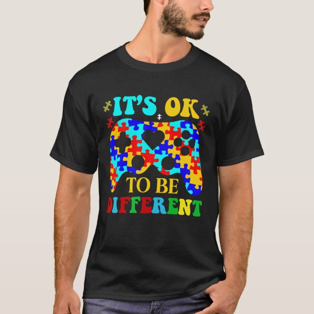 Camiseta É Ok Ser Diferente Citações de Conscientização do  (Frente)
