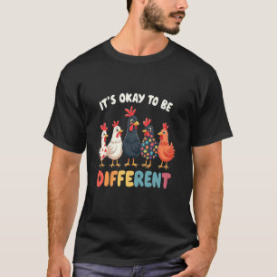Camiseta É OK Ser Diferente Enigma Fofo Galinha Autismo