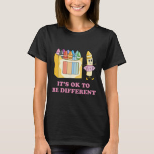 Camiseta É Ok Ser Diferente Giz de Cera Conscientização do