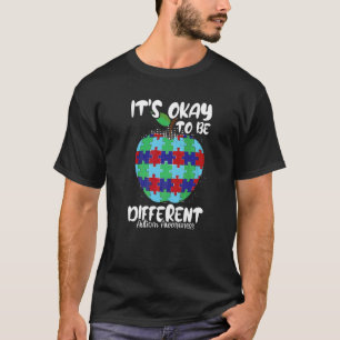 Camiseta É Ok Ser Diferente Maçã Conscientização do Autismo