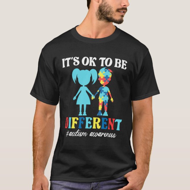 Camiseta É Ok Ser Diferente Mês de Conscientização do Autis (Frente)