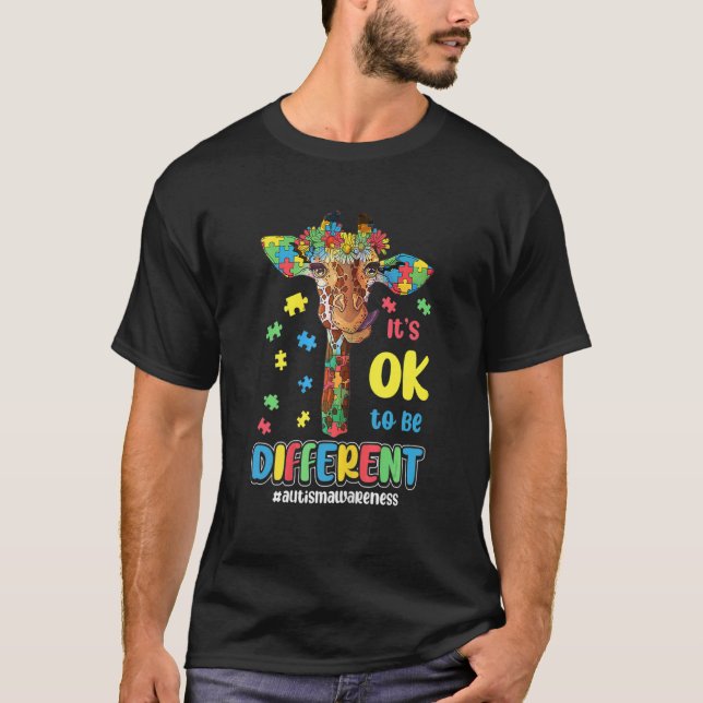 Camiseta É Ok Ser Diferente Puzzle ASD Conscientização do A (Frente)