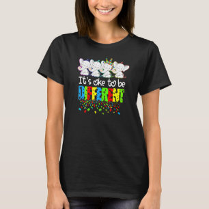 Camiseta É Ok Ser Diferente Puzzle Elefante Autismo Conscie