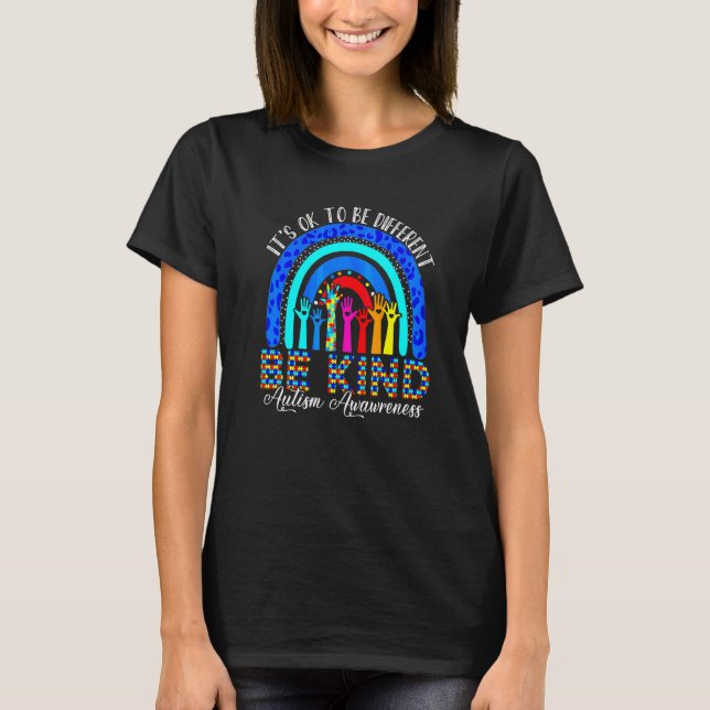 Camiseta É Ok Ser Diferente Seja Gentil Conscientização do  (Frente)