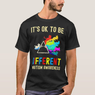 Camiseta É Okay Ser Diferente Autismo Conscientização Gato 