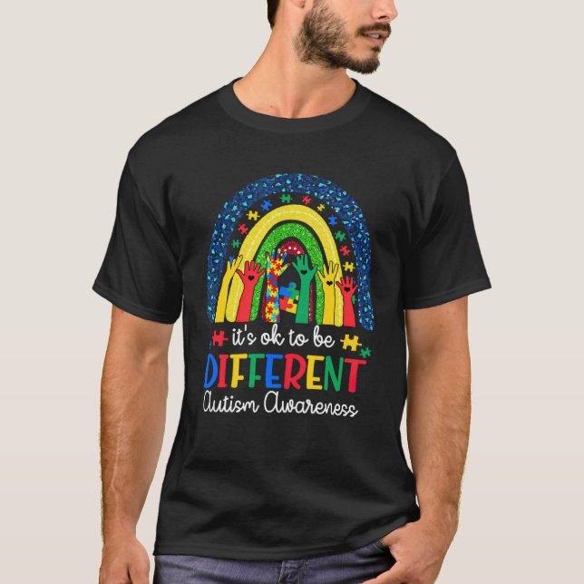 Camiseta É Okay Ser Diferente Conscientização do Autismo Le (Frente)