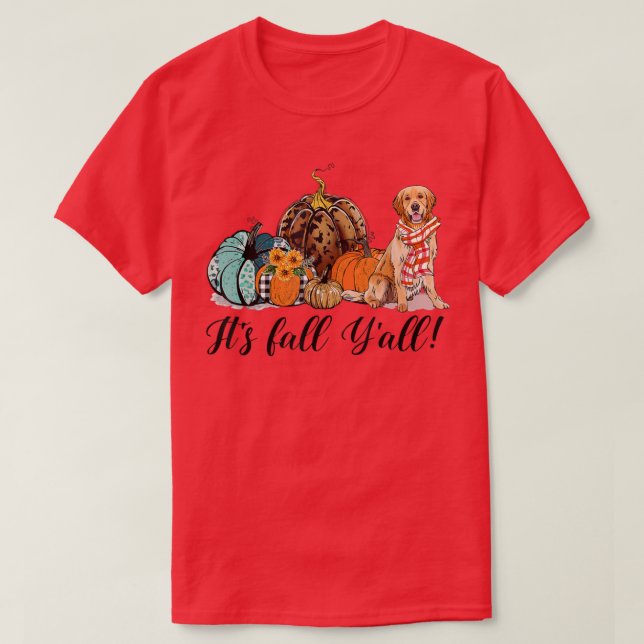 Camiseta É Ouro Cachorro Mamãe Pumpkin Fall Obrigados (Frente do Design)