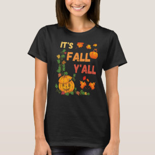 Camiseta É Outono, é a temporada das abóboras, folhas de ou