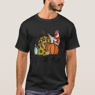 Camiseta É Outono Galera Frango Leopardo Abóbora Girassol