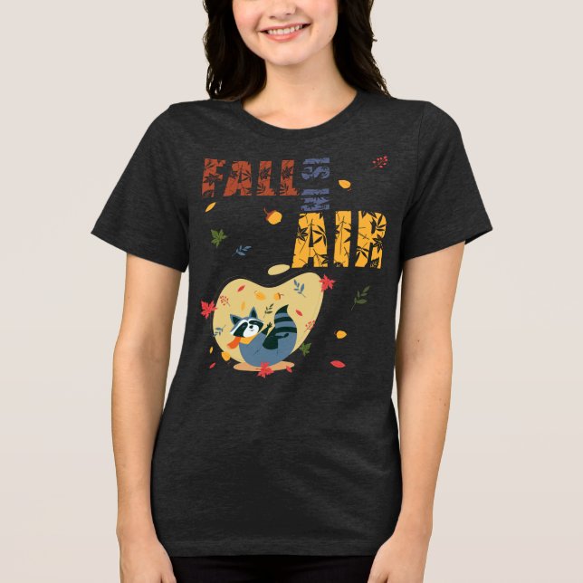 Camiseta É Outono no Ar Guaxinim Outono (Frente)