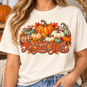 Camiseta É Outono, Pessoal Abóboras Xadrez de Outono