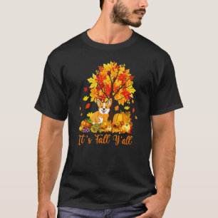 Camiseta É Outono Pessoal Cachorro Corgi Bonito Dia das Bru