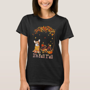Camiseta É Outono Pessoal Corgi Bike Abóbora Tempero Outono