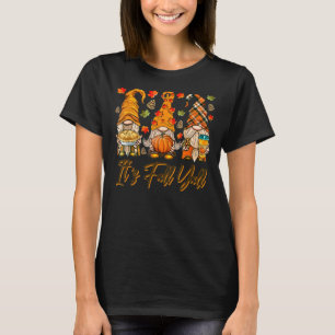 Camiseta É Outono Pessoal Gnome Abóbora Folhas de Outono Ag