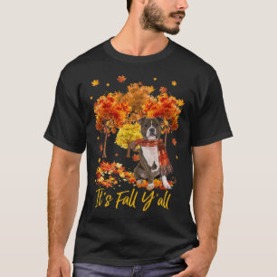 Camiseta É Outono, pessoal! Staffordshire Bull Terrier Cach