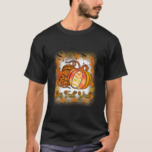 Camiseta É Outono Você Estampa de Onça Abóbora Chic
