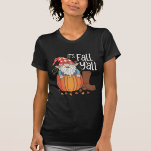 Camiseta É outono Vocês todos gnomos lindos no outono