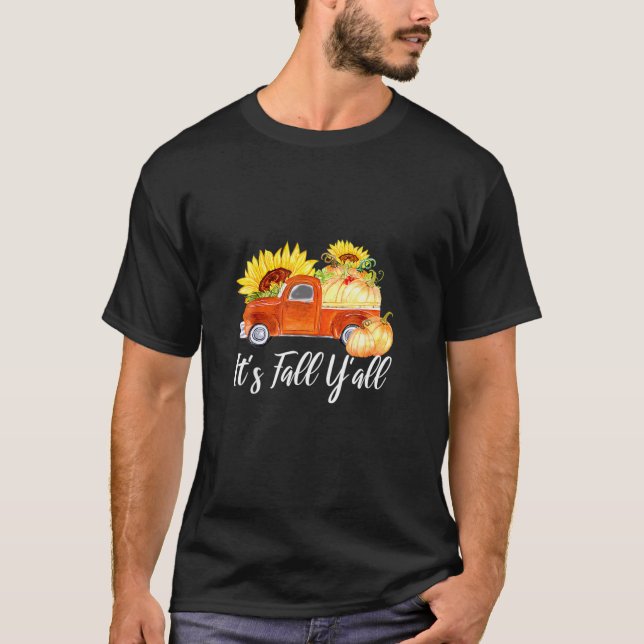 Camiseta É outono Vocês todos Pumpkin Truck Autumn Tree Hel (Frente)