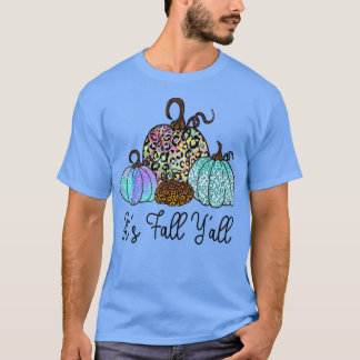 Camiseta É outono Vocês todos tie dye Leopard Pumpkin outon