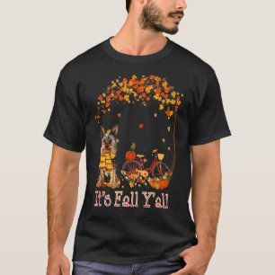 Camiseta É outono Vocês todos Yorkie Bike Pumpkin Spice out