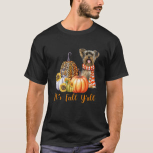 Camiseta É outono Vocês todos Yorkie Cachorro Leopard Pumpk