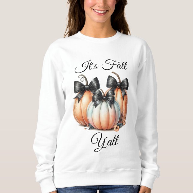 Camiseta É outono Y'all: Pastel Pumpkins (Frente)
