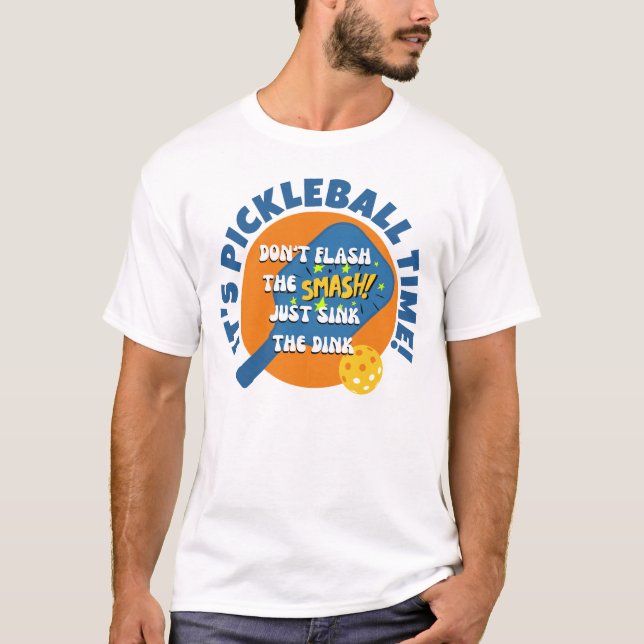 Camiseta É PICKLEBALL TIME DIVERTIDO Pickleball (Frente)