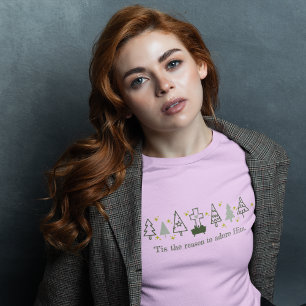 Camiseta É POR ISSO QUE A Natividade Natal Cristã É Rosa