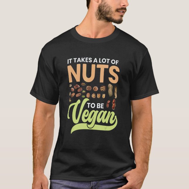 Camiseta É preciso muitas nozes para ser vegano (Frente)
