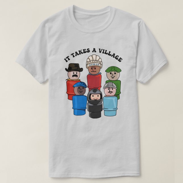 Camiseta É Preciso Uma Pequena Pessoas Na Vila (Frente do Design)