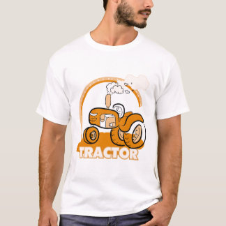 Camiseta e presentes alaranjados do trator