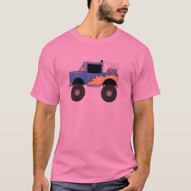 Camiseta e presentes azuis do monster truck (Frente)