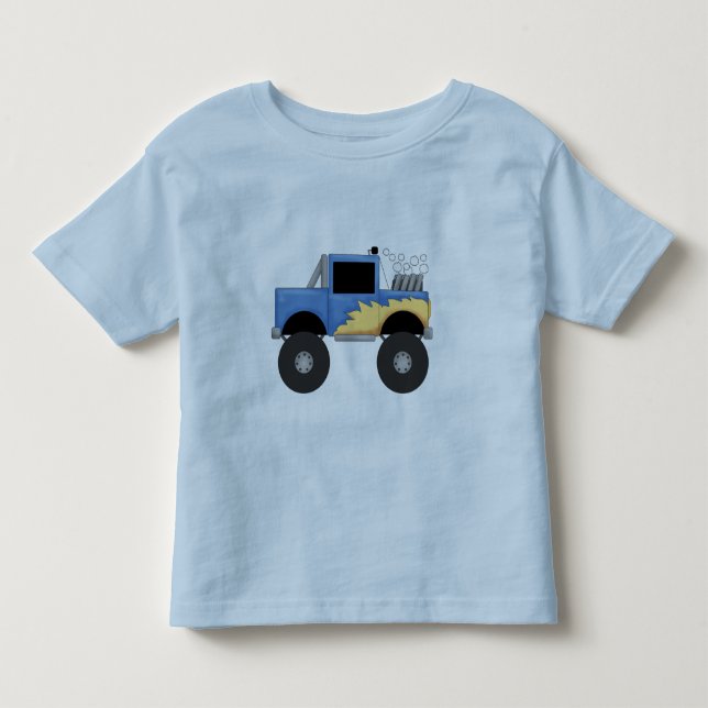 Camiseta e presentes azuis do monster truck (Frente)