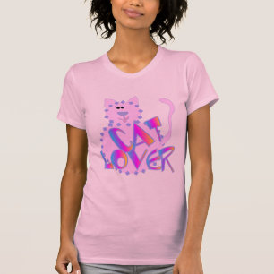 Camiseta e presentes cor-de-rosa do amante do gato
