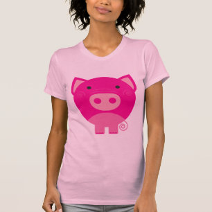 Camiseta e presentes cor-de-rosa do porco