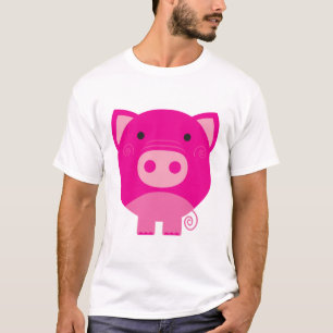 Camiseta e presentes cor-de-rosa do porco